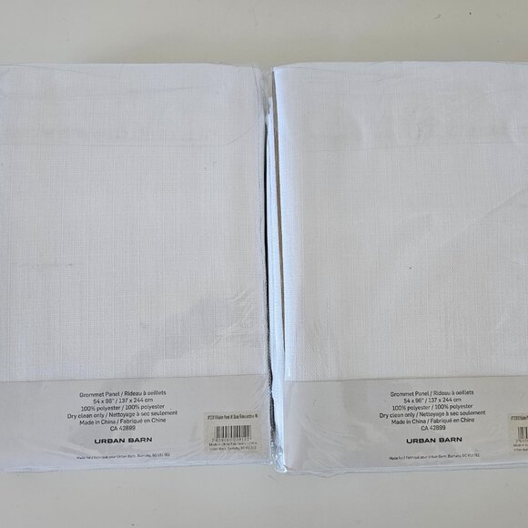 Kaden Drapes by Urban Barn White - 53" x 96" (8ft) Grommet Panel - Set of 2 - Picture 6 of 7